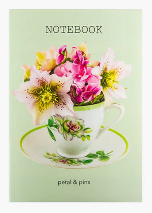 Vintage teacup floral notebook