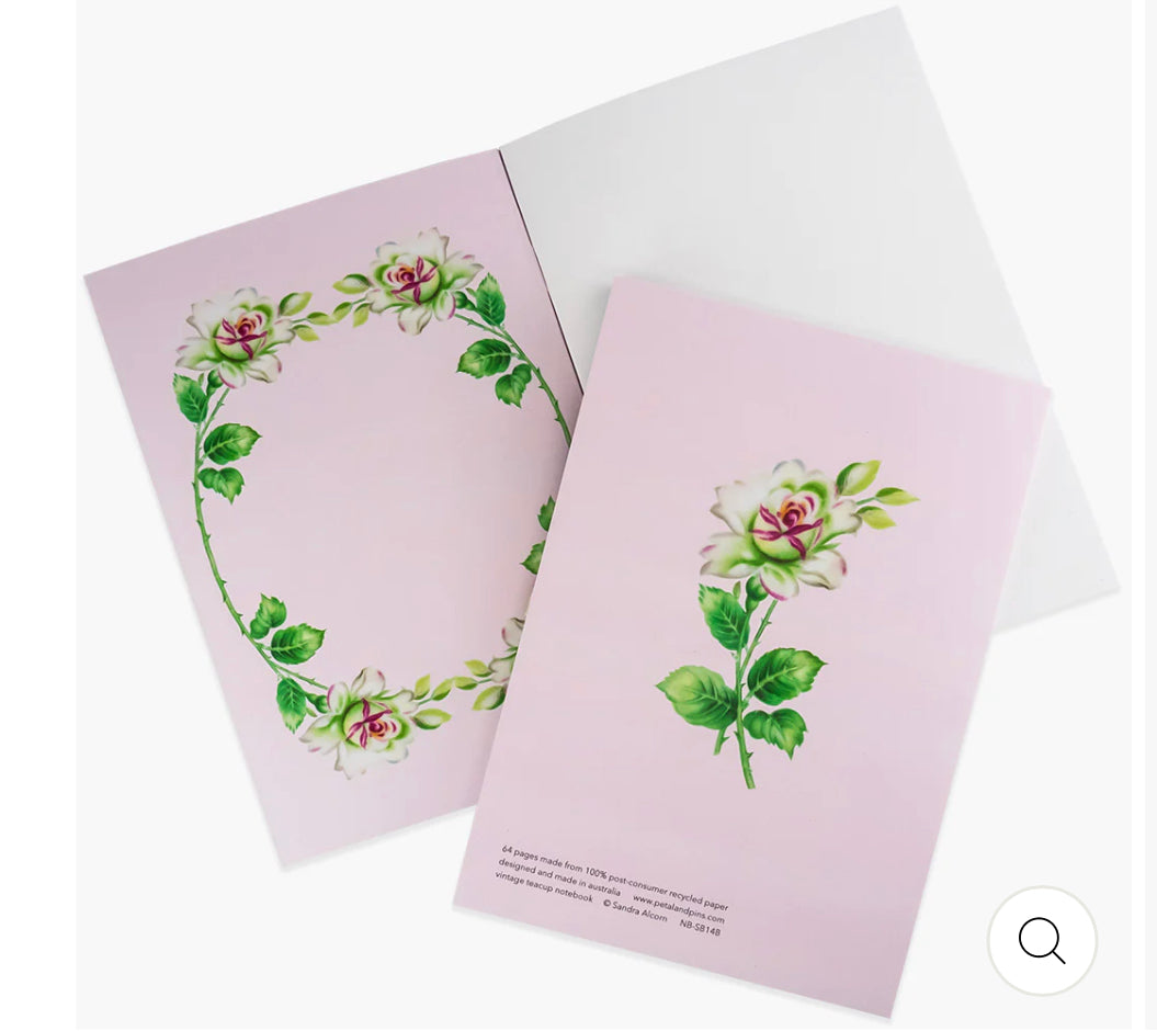 Vintage teacup floral notebook